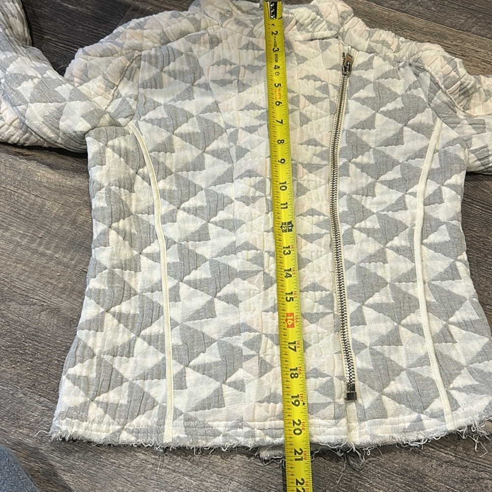IRO Quilted Moto Jacket Otavia White/Gray Cotton-Blend SZ 36 - Picture 9 of 9